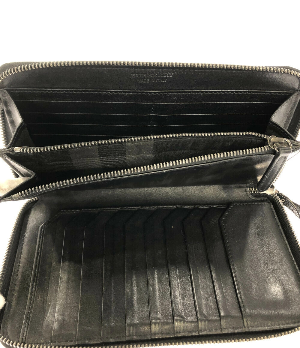 Burberry Wallet Long Round Zip Black